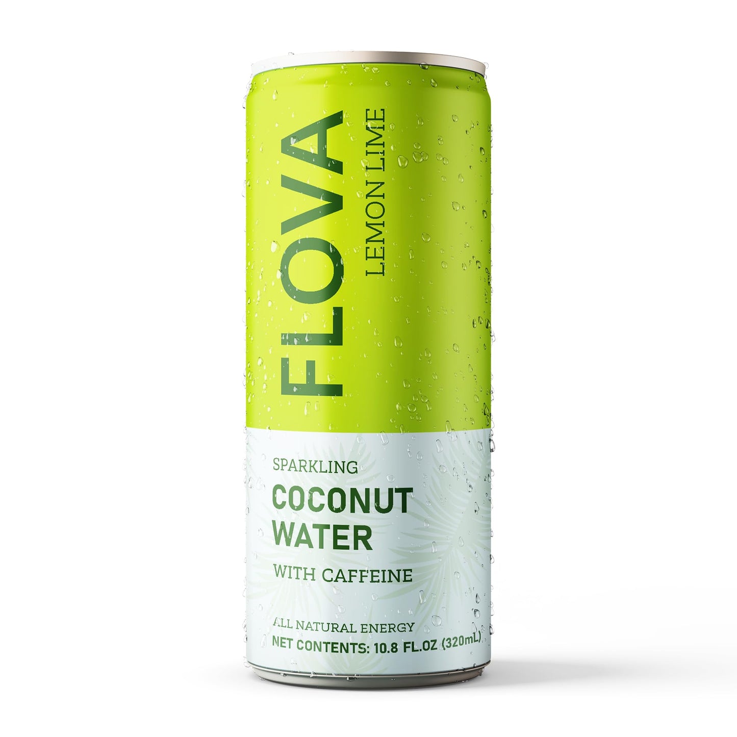 Flova Lemon Lime Energy Drink, All Natural, Coconut Water Electrolytes, 99% Juice, Pack of 12 Cans
