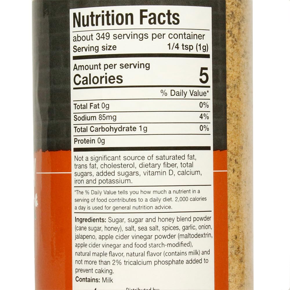 THREE LITTLE PIGS Spicy Honey & Maple BBQ Rub - Sweet Flavor with Jalapenos - 12.3 oz