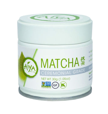 Aiya Authentic Japanese Origin Ceremonial Grade Matcha Green Tea Powder, 30G Tin (1.06 Oz.)