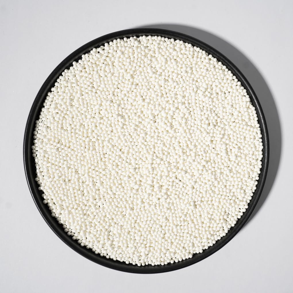 NIPEOR White Edible Pearl Sprinkles for Cake Decorations, 2mm Matte Sugar Pearls, 130g/4.6oz