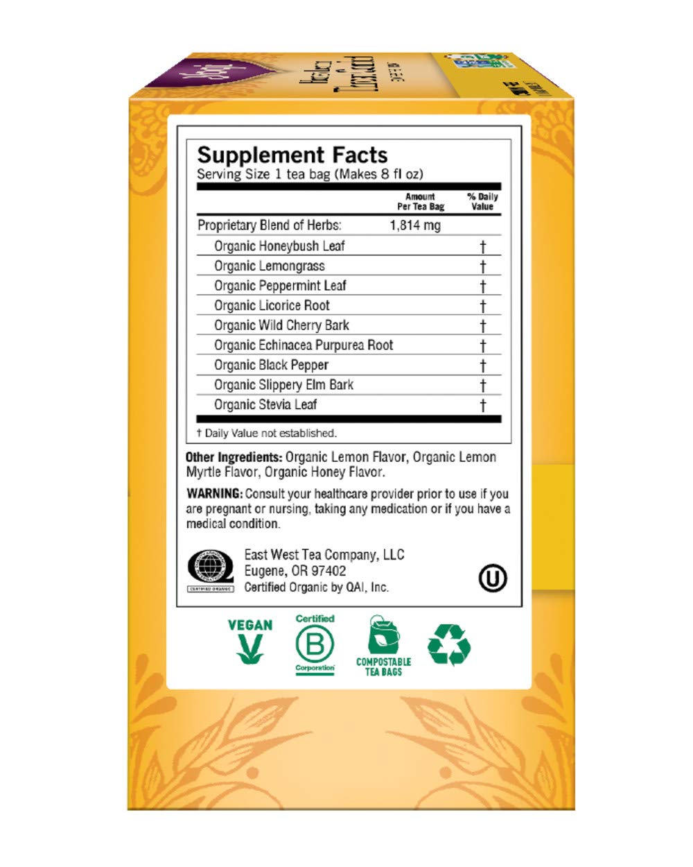 Yogi Tea, Honey Lemon Throat Comfort, 16 Count