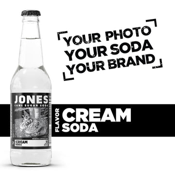 Jones Soda Co. Cream Flavor | 12-Pack | The Original Craft Soda | Made With Pure, 100% Cane Sugar | Pop Beverages/Soft Drinks |