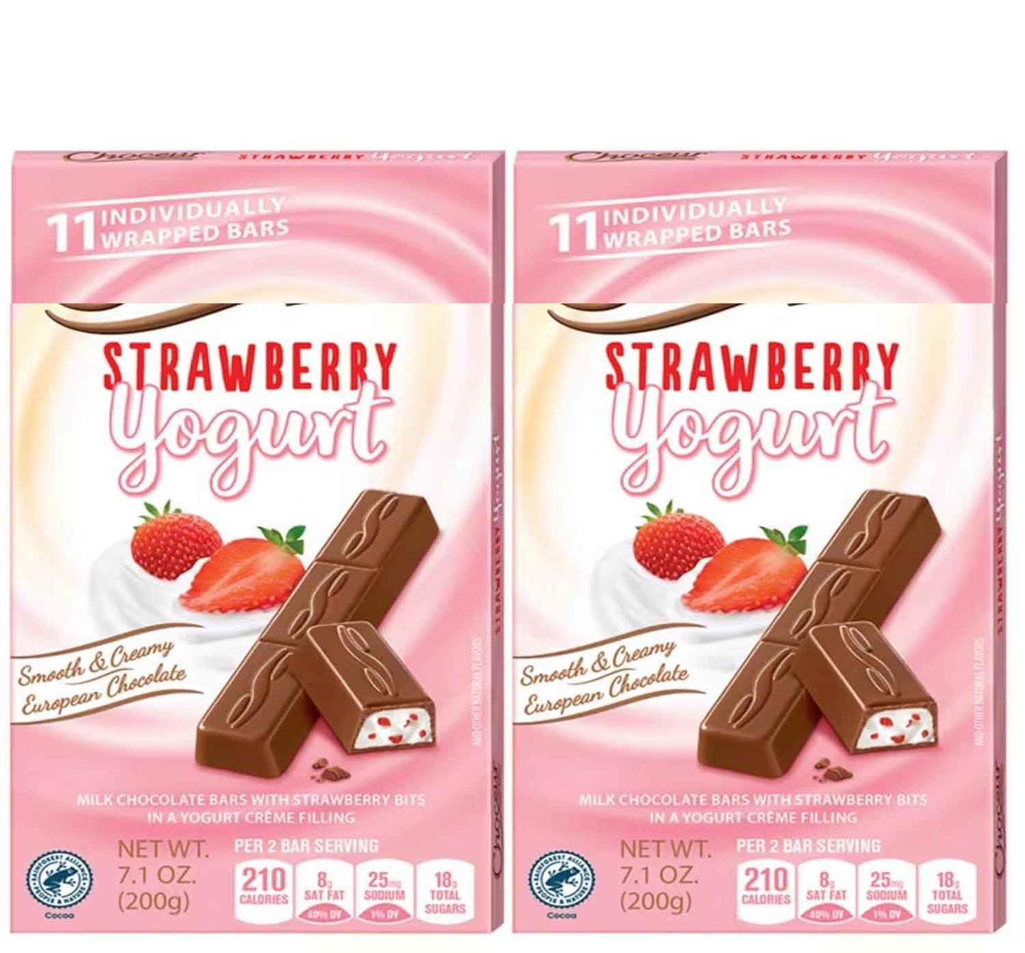 Strawberry Yogurt Milk Chocolate Filled Bar with Creme Center, Choceur Gift Snack Snacking Food Treat