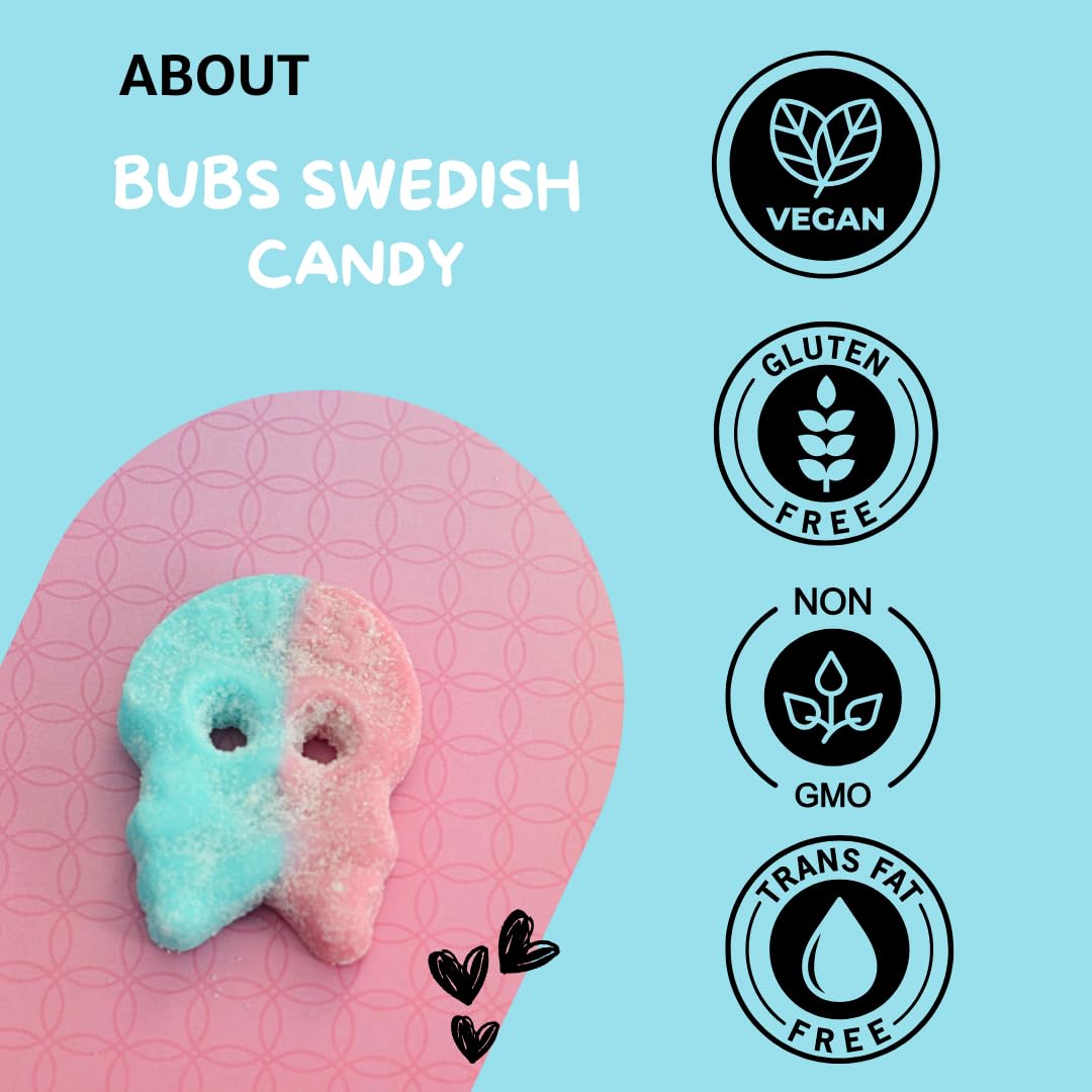 Bubs Swedish Candy 0,5 Lb, Swedish Candy Bubs Mix, Skulls, Swedish Godis, Gummy Candy