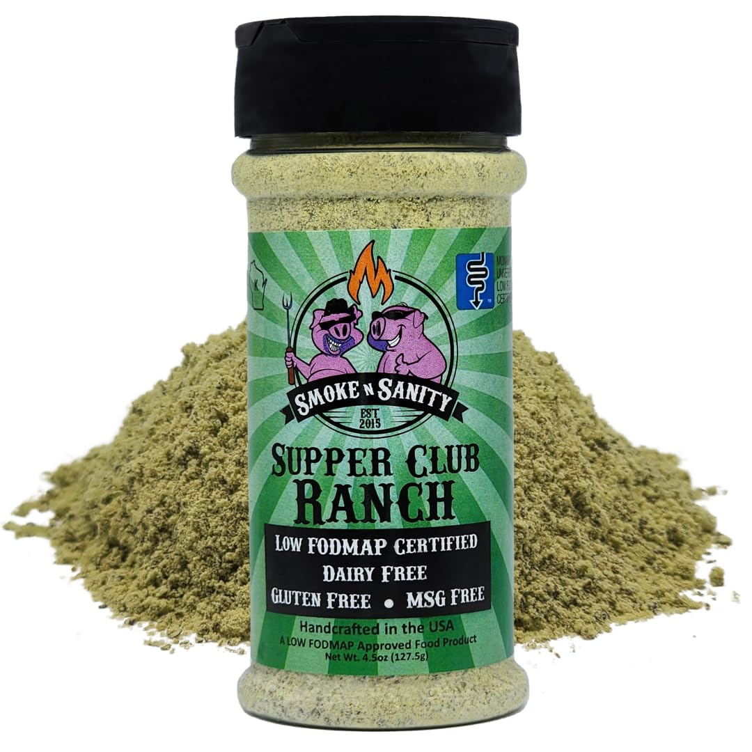 Smoke n Sanity Ranch Seasoning, Low FODMAP, Gluten Free, Dairy Free, 4.5 oz Shaker