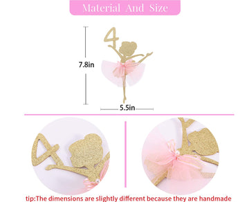 WAWUO Ballet Cake Topper - Ballerina Birthday Decoration - 1 Count - Paper - Ballerina 4