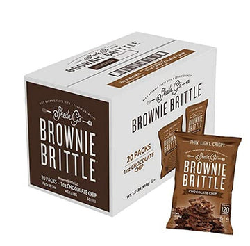 Brownie Brittle - Original Chocolate Chip Thin and Crispy Sweet Snacks (Pack of 20, 1 oz), Rich Gourmet Brownie Bites Dessert
