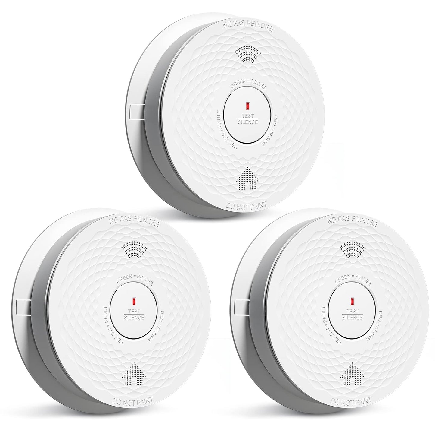Siterlink Smoke And Carbon Monoxide Detector Combo With Voice Alert, Dual Sensor Fire And Co Alarm With Led Light And Test Butto