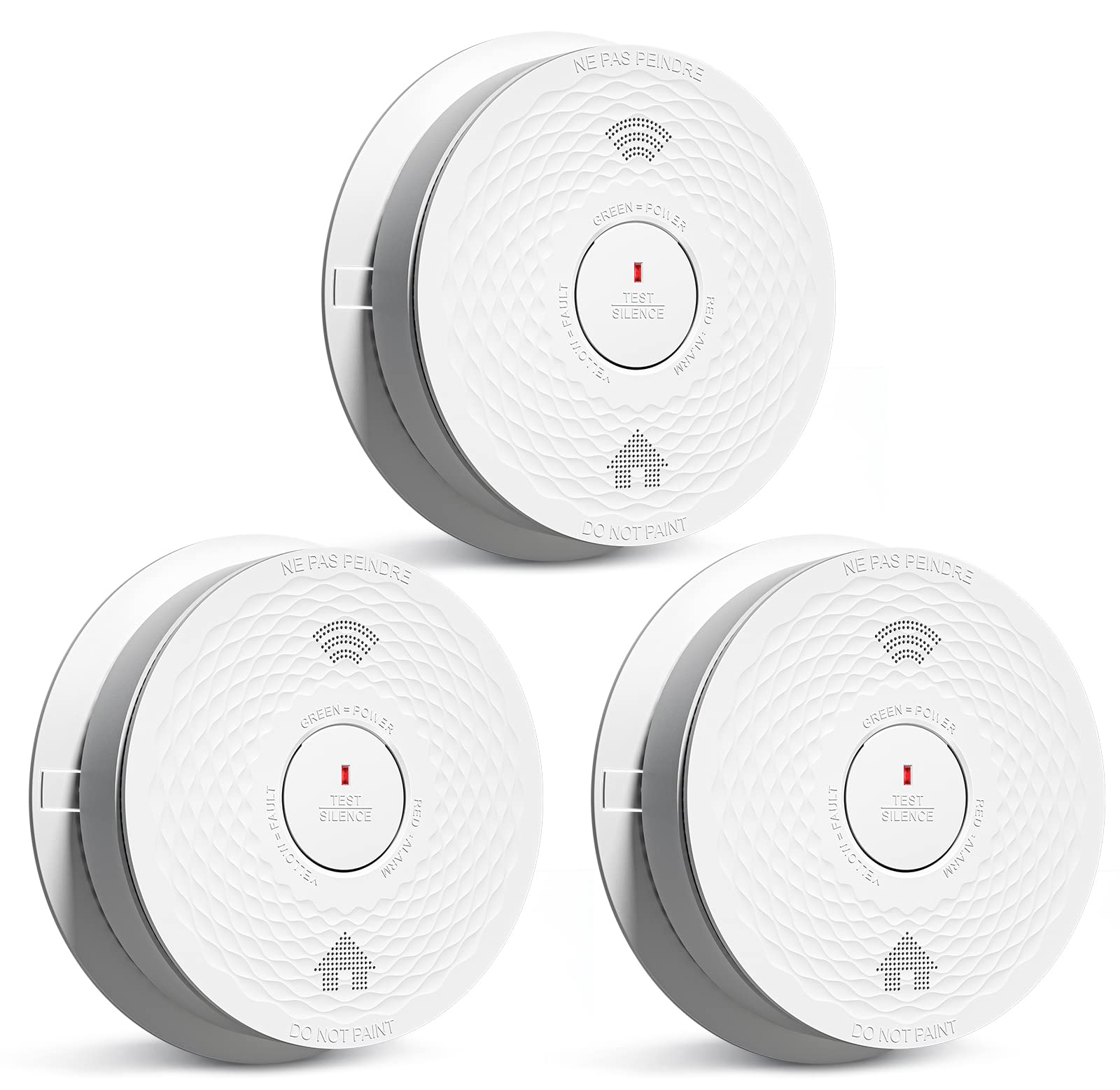Siterlink Smoke And Carbon Monoxide Detector Combo With Voice Alert, Dual Sensor Fire And Co Alarm With Led Light And Test Butto