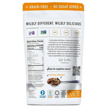 Wildway Keto Granola, Banana Nut, Grain-Free, Vegan, Low Carb, 8 oz, Pack of 6
