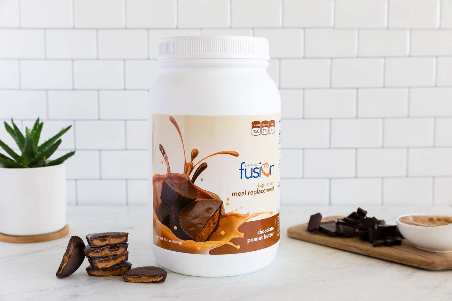 Bariatric Fusion Meal Replacement Protein 21 Serving Tub Chocolate Peanut Butter for Bariatric Surgery Patients Including Gastri