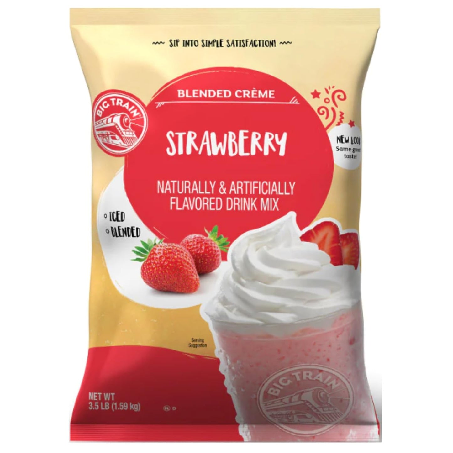 Big Train Strawberry Blended Crème Beverage Mix, 3.5 Pound (Pack Of 1)
