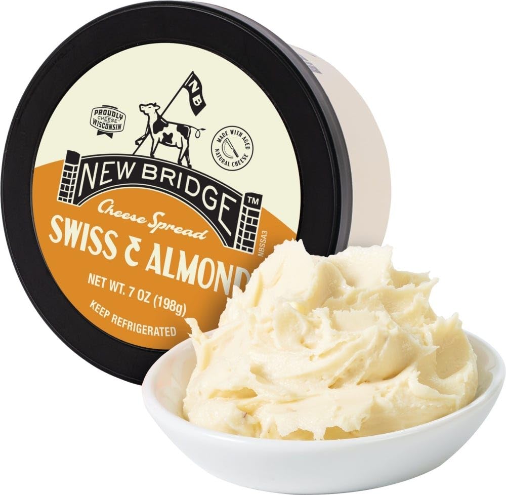 New Bridge Swiss & Almond Cheese Spread (Case of 12 x 7 ounces)