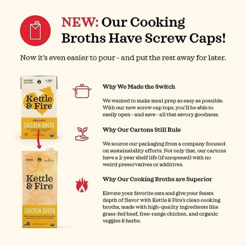 KETTLE & FIRE Low Sodium Beef Broth, 32 OZ