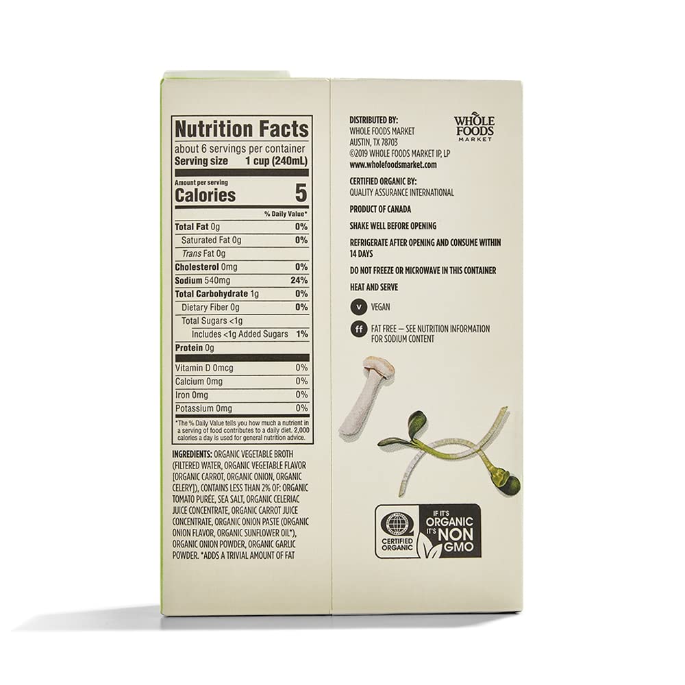 365 by Whole Foods Market, Organic Vegetable Broth, 48 FZ