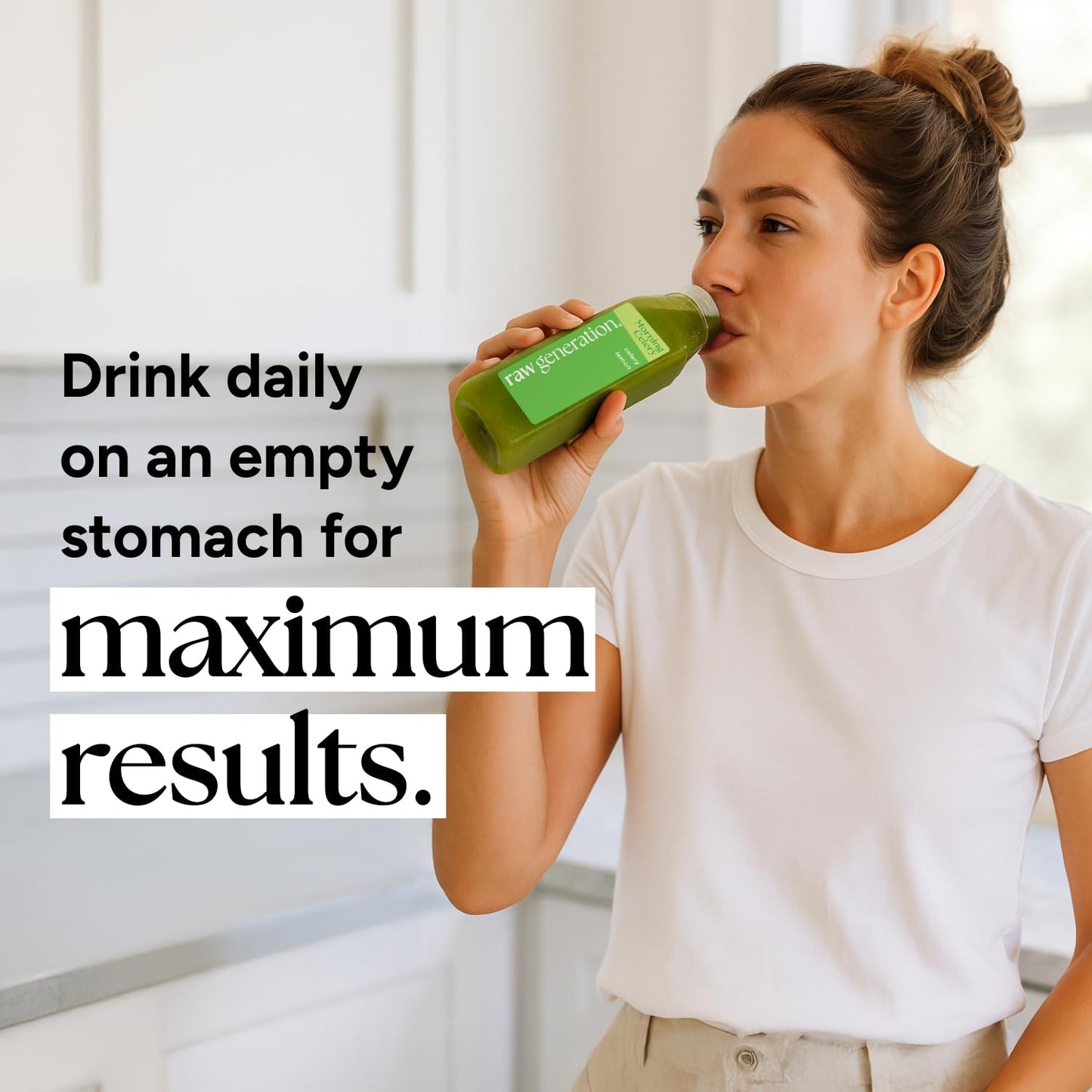Raw Generation Cold-Pressed Celery Juice with Lemon - 12 Fl Oz (Pack of 18) - Daily Health Drink for Gut Health & Energy Boost