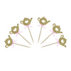 24 Pcs Golden Glitter Teapot Cake Cupcake Toppers Picks For Tea Party Baby Shower Wedding Birthday Decorations