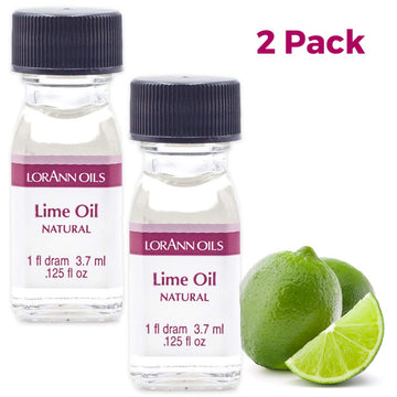 LorAnn Lime Oil SS, Natural Flavor, 1 dram bottle (.0125 fl oz - 3.7ml - 1 teaspoon) - 2 Pack