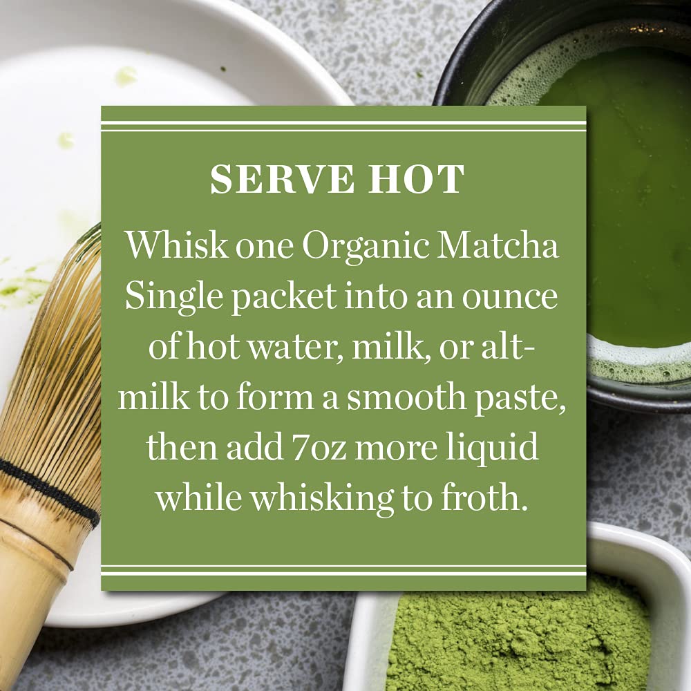 Mighty Leaf Tea, Organic Matcha Green Tea Powder - 100% Unsweetened Japanese Matcha, 12 Single Serve Packets