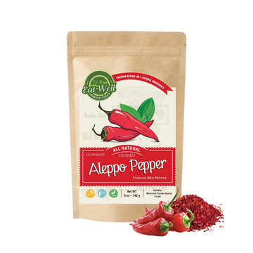 Eat Well Aleppo Pepper Flakes 5Oz, Turkish Red Pepper Flakes, Crushed Middle Eastern Chili Pepper Flakes, Pul Biber Dried Chili,