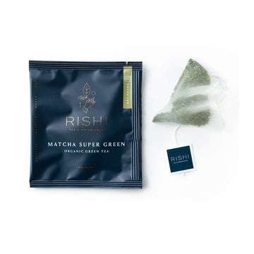 Rishi Tea Matcha Super Green Japanese Tea - Organic, Caffeinated Sachet Bags, Umami, Antioxidant Rich Sencha & Matcha Blend - 50
