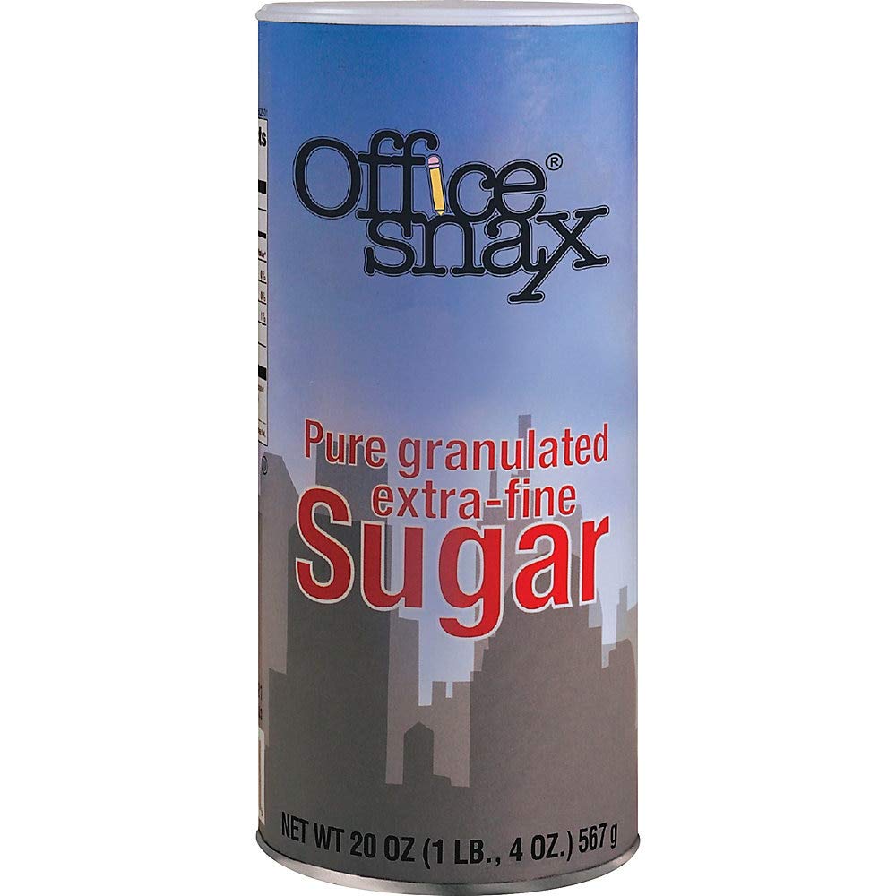 Office Snax 00019Ct Reclosable Canister Of Sugar, 20Oz, 24/Carton