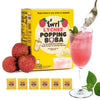 Twrl Lychee Popping Boba for Bubble Tea - Cafe Style Bursting Juice-Filled Pearl Toppings at Home Instant Plant-Based Gluten-Free Dye-Free No High Fructose Corn Syrup - 6 Single Servings