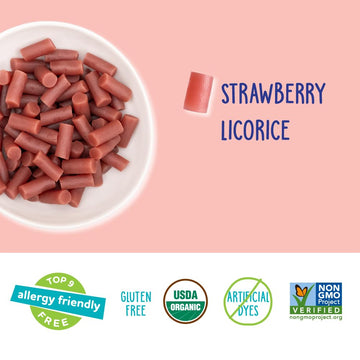 Yumearth Organic Gluten Free Strawberry Licorice Snack Packs - Allergy Friendly, Gluten Free, Non-Gmo, Vegan, No Artificial Flav