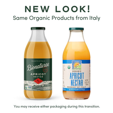 Bionaturae Organic Apricot Nectar - Apricot Juice, Apricot Nectar Juice, Non-GMO, USDA Certified, No Sugar Added, No Preservativ