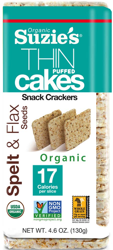 Suzies Spelt & Flax Seed Thin Cakes Case Of 12 Packages 4.6Oz. Each