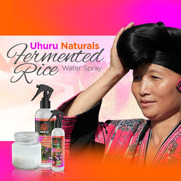 Uhuru Naturals Fermented Rice Water Spray - All Natural Conditioning & Moisturizing Treatment For Color Treated & Damaged Hair -