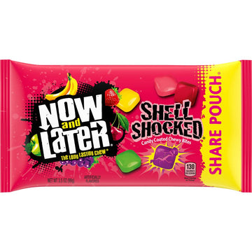 Now & Later Shell Shocked Mixed Fruit Candy, 35 Ounce, Pack Of 18