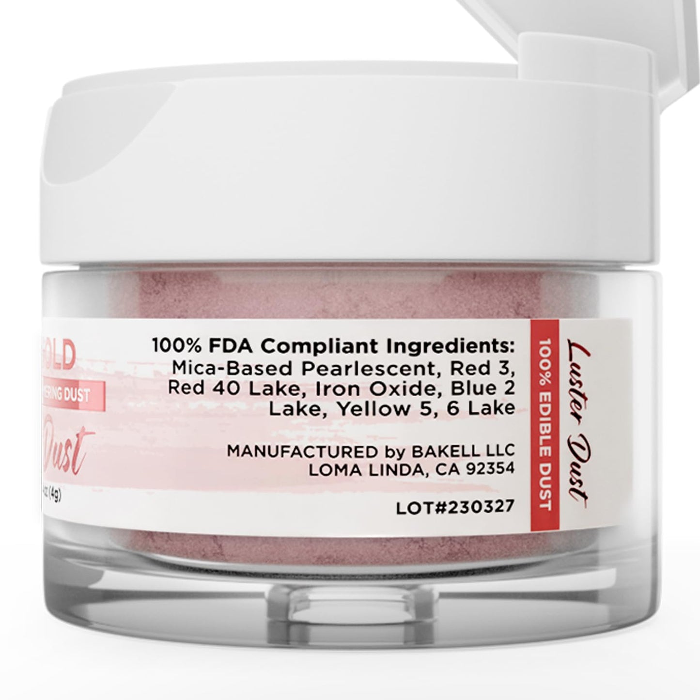 Luster Dust - Rose Gold (4G 1X Pump) | Edible Vegan Dust & Paint For Cake Decorating, Ice Cream, Desserts, Cocktails And Beverag