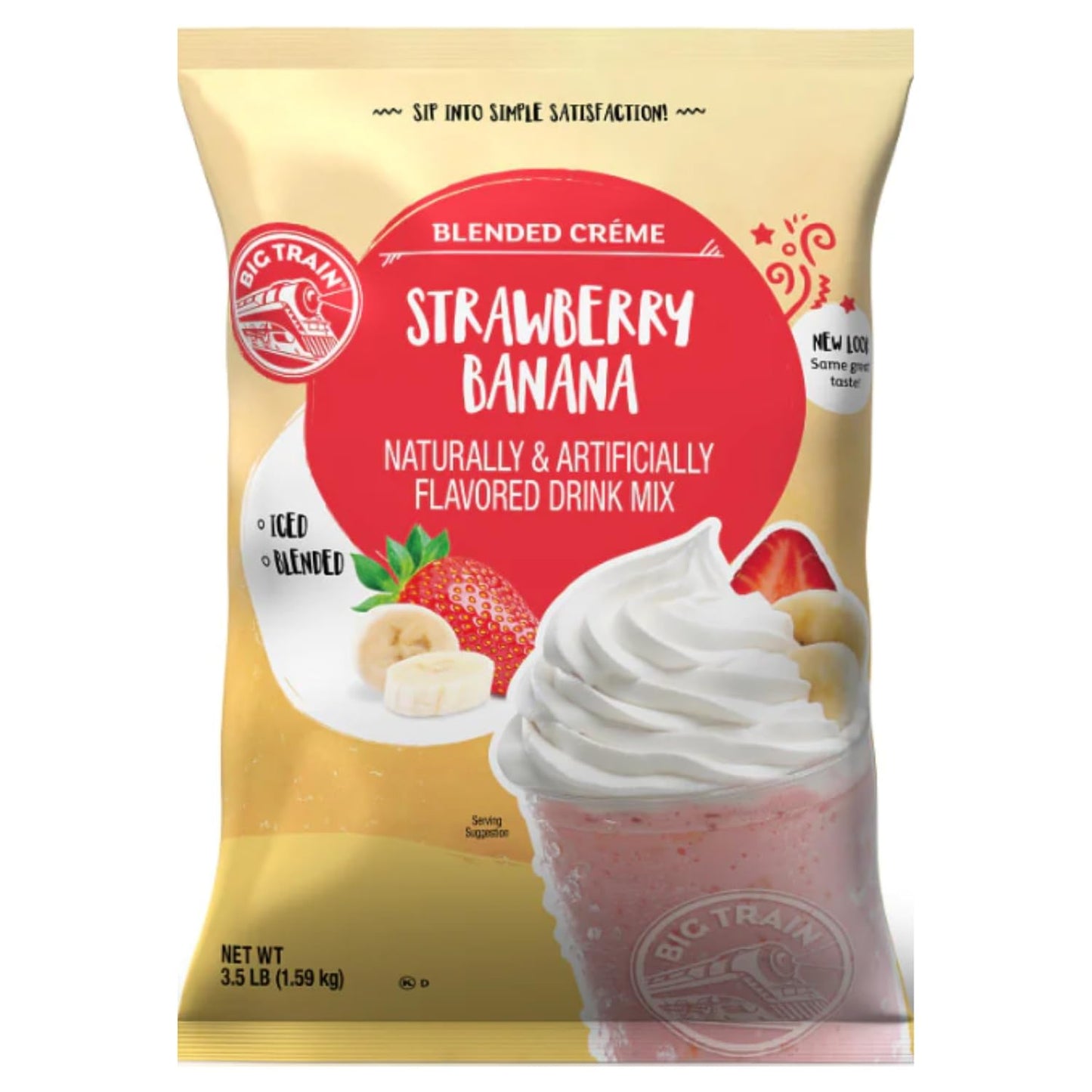 Big Train Strawberry Banana Blended Crème Beverage Mix, 3.5 Pound (Pack Of 1)