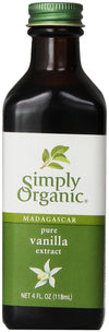 Simply Organic Pure Madagascar Vanilla Extract, 4-Ounce Glass Jar, Certified Organic, Sugar-Free Flavor For Smoothies (Pack of 1