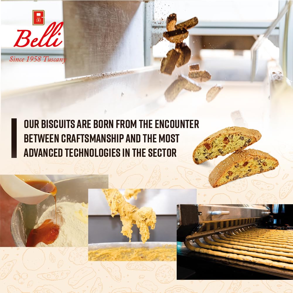 Belli Italian Figs Biscotti - Traditional Semi Soft Biscuits from Tuscany, Italy