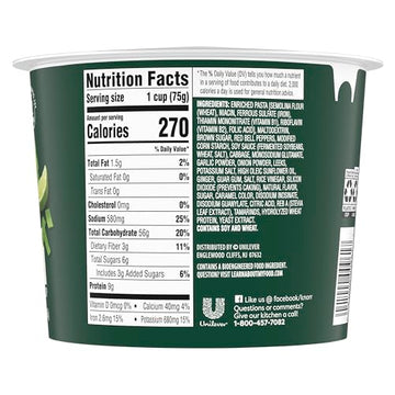 Knorr Pasta Cup For A Quick And Easy Meal Pad Thai Made With 100% Real Vegetables & No Artificial Flavors Or Preservatives, 2.6 Oz