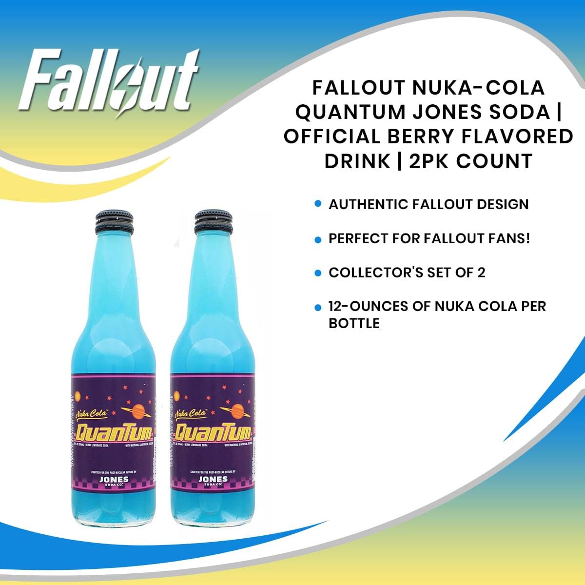 Jones Soda Nuka-Cola Quantum Berry Flavored Soda, 12 Fl Oz (Pack of 2)