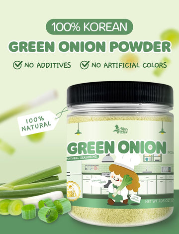 Nice Witch'S Korean 100% Pure Green Onion Powder 7.05Oz / 200G - All-Natural Flavor For Soups, Sauces, And Seasonings (Gree
