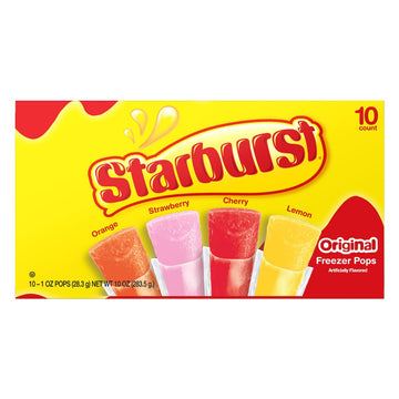 The Jel Sert Company Star Burst Freezer Pops - Pack Of 2-10 Freezer Pops In A Box - 20 Total - Cherry, Lemon, Strawberry, And Or