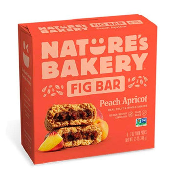 Nature'S Bakery Whole Wheat Fig Bars, Peach Apricot, Real Fruit, Vegan, Non-Gmo, Snack Bar, 1 Box With 6 Twin Packs (6 Twin Pack