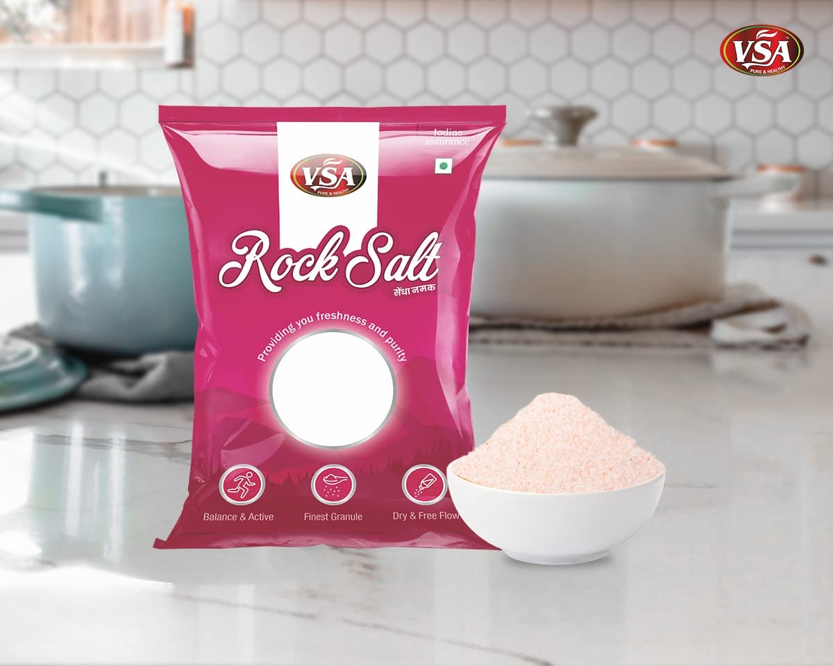 Vsa Salt Pink Salt | With 100% Natural Sendha Salt | Rock Salt For Everyday Cooking | Iodized Rock Salt | 1Kg