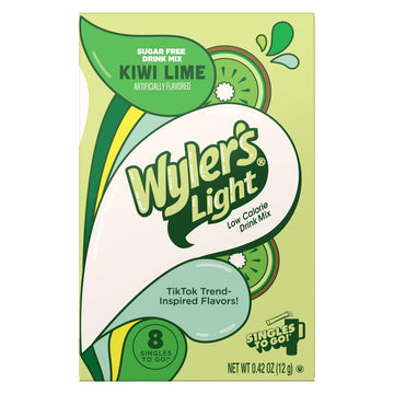 Wylers Light Kiwi Lime Powdered Drink Mix, Pack of 3, 24 Total Servings, 0.42 Ounce Each