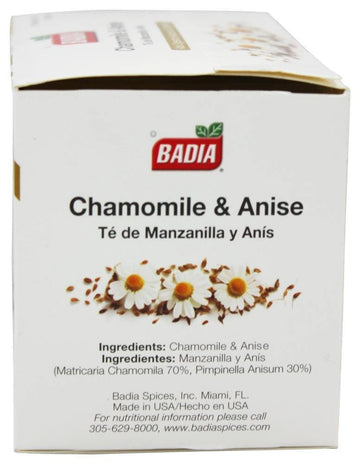 Badia Tea Chamomile and Anise, 25 Tea Bags, Model 00130845