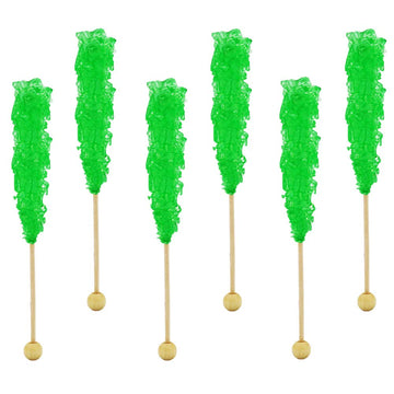 Rock Candy Lollipops Pops Candy Suckers, Color And Flavor Assortment, Individually Wrapped, 6.5" (Watermelon, 6-Pack)