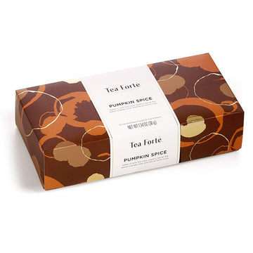 Tea Forte Pumpkin Spice Black Tea Petite Presentation Box Tea Samplers, 10 Handcrafted Pyramid Tea Infusers