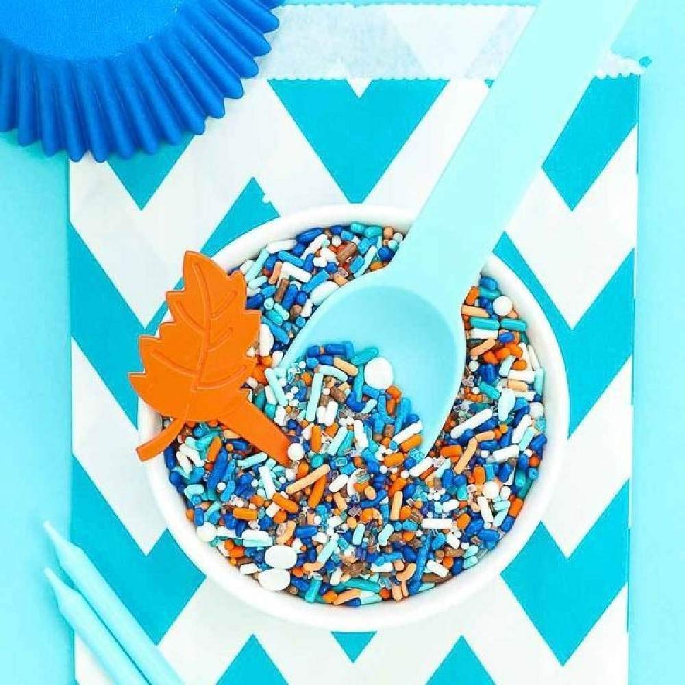 Sweets & Boutique Blue and Orange Sprinkles for Baking, 4 Ounce, Nonpareils and Jimmies