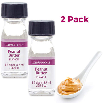 Lorann Peanut Butter Ss Flavor, 1 Dram Bottle (.0125 Fl Oz - 3.7Ml - 1 Teaspoon) - 2 Pack