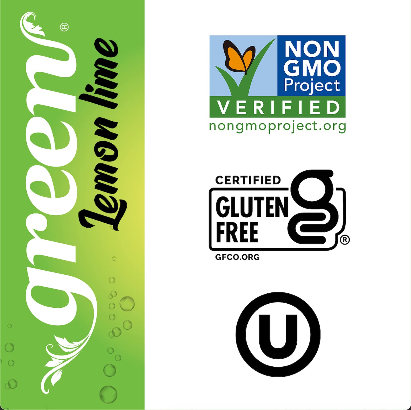 Green Lemon Lime - Sugar Free, No Calories, Naturally Sweetened with 100% Stevia Leaf Extract, Carbonated Soda, 12 Fl Oz each ca