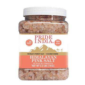 Pride Of India - Himalayan Rock Salt - 84+ Natural Mineral Enriched (Pure Himalayan Pink Salt, Coarse Grind 2.2 Pound Jar)